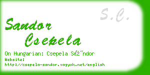 sandor csepela business card